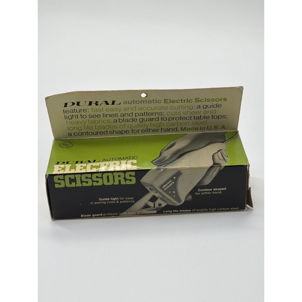Vintage Dural Model 1 Automatic Electric Scissors White Made in USA‎ with Box